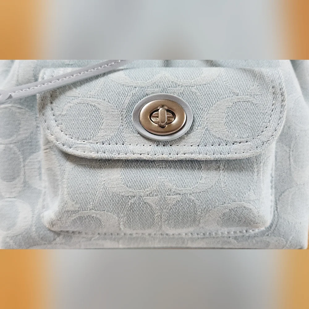 Coach Riya 21 Washed Denim Backpack - Picture 4 of 15